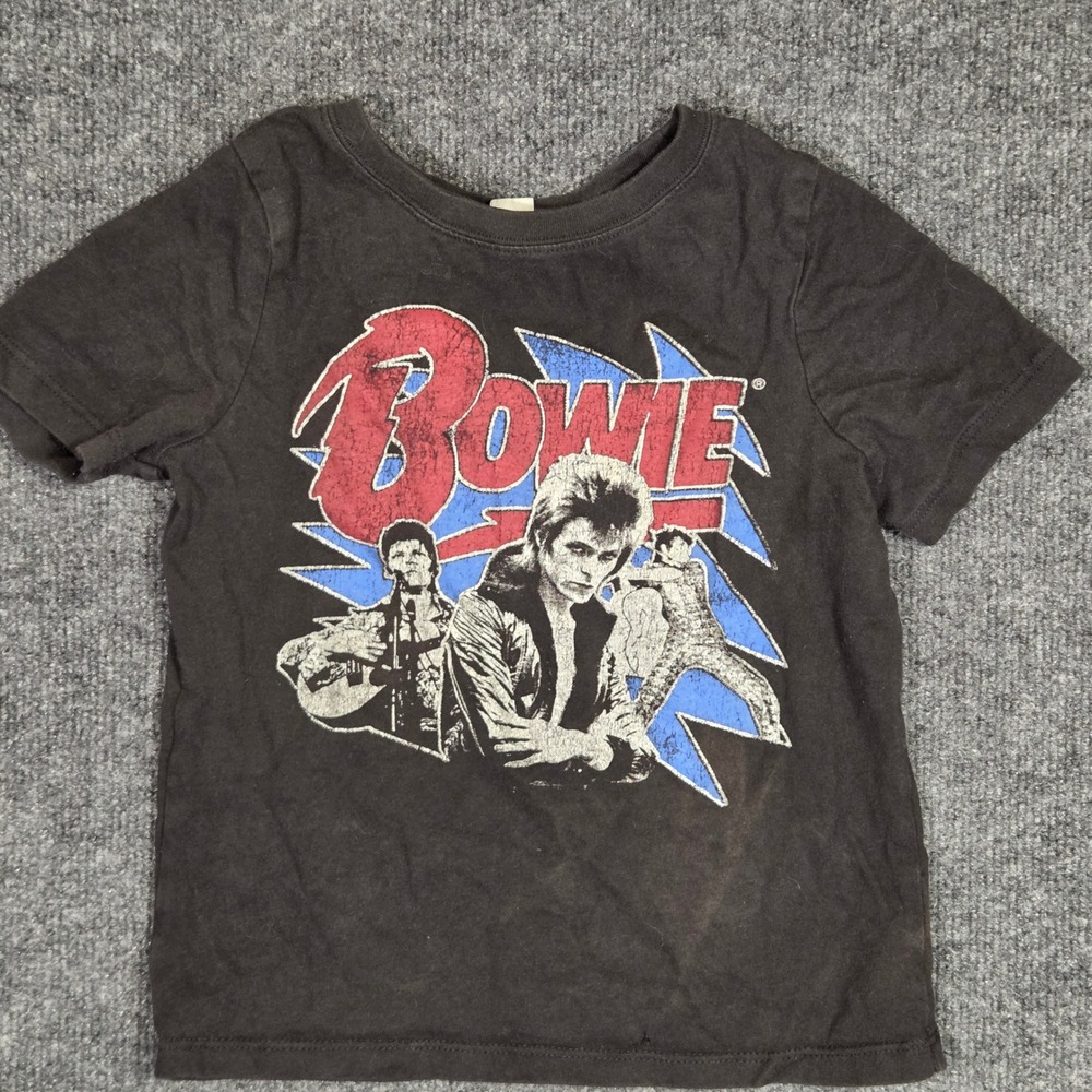 David Bowie Junk Food Graphic T-Shirt Toddler 4T Rock Band Short Sleeve Tee
